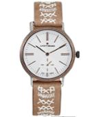 Lucky Brand Women's Ventana Embroidered Tan Leather Strap Watch 34mm