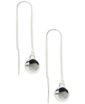 Nine West Silver-tone Hammered Disc Threader Earrings