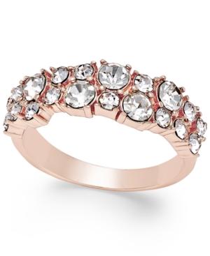 Charter Club Rose Gold-tone Crystal Cluster Statement Ring, Only At Macy's