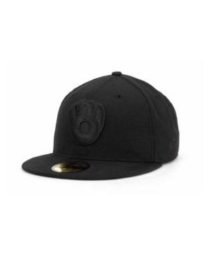New Era Milwaukee Brewers Black On Black Fashion 59fifty Cap