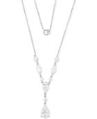 Giani Bernini Cubic Zirconia Pear & Marquise 18 Pendant Necklace In Sterling Silver, Created For Macy's