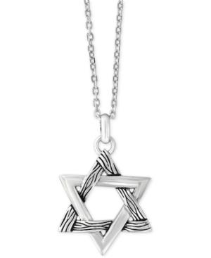 Effy Men's Textured Star Pendant Necklace In Sterling Silver