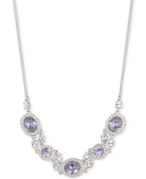 Givenchy Silver-tone Multi-crystal Collar Necklace, 16 + 3 Extender