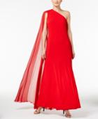 Calvin Klein Draped One-shoulder Gown