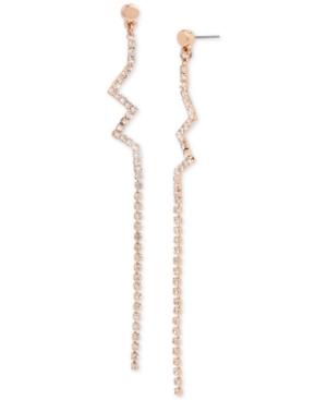 Bcbgeneration Rose Gold-tone Crystal Zigzag Drop Earrings