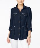 Inc International Concepts Petite Linen Drawstring-waist Anorak Jacket