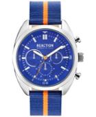 Kenneth Cole Reaction Men's Blue/orange Nylon Strap Watch 45mm 10031952