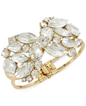 Inc International Concepts Gold-tone Rhinestone Cluster Hinge Bracelet, Only At Macy's
