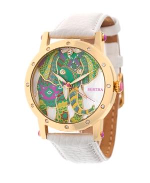 Bertha Quartz Betsy Collection Gold And White Leather Watch 38mm