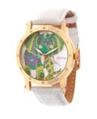 Bertha Quartz Betsy Collection Gold And White Leather Watch 38mm