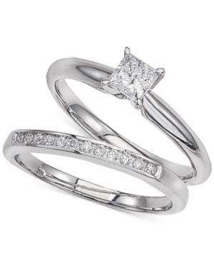 Diamond Solitaire Bridal Set (1/2 Ct. T.w.) In 14k White Gold