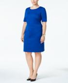 Ellen Tracy Plus Size Short-sleeve Sheath Dress