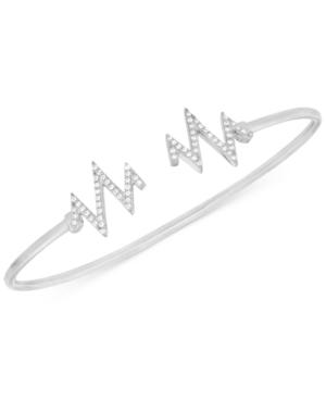 Wrapped Diamond Flexie Thunder Bangle Bracelet (1/6 Ct. T.w.) In Sterling Silver
