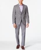 Tallia Men's Medium Grey And Purple Plaid Slim-fit Suit