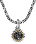 Ballissima By Effy Black Diamond Flower Pendant (1/5 Ct. T.w.) In Sterling Silver And 18k Gold