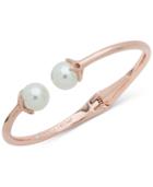 Ivanka Trump Rose Gold-tone Imitation Pearl Hinged Cuff Bracelet