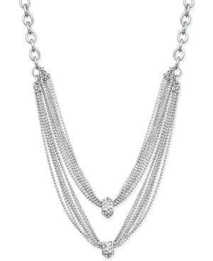 Inc International Concepts Two-row Crystal Cluster Chain Necklace, Created For Macy's