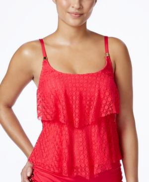 24th & Ocean Crochet Tankini Top Women's Swimsuit