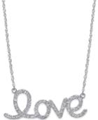 Diamond "love" Pendant Necklace In 14k White Gold (1/4 Ct. T.w.)