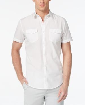 Calvin Klein Men's Solid Seersucker Short-sleeve Shirt