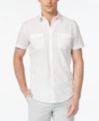 Calvin Klein Men's Solid Seersucker Short-sleeve Shirt