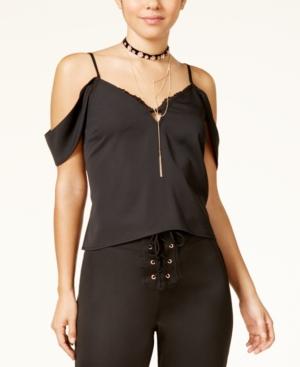 Material Girl Juniors' Draped Cold-shoulder Top, Only At Macy's