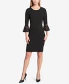 Tommy Hilfiger Lace-cuff Bell-sleeve Sheath Dress