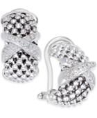 Diamond Mesh Crisscross Earrings (1/6 Ct. T.w.) In Sterling Silver