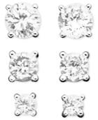 Giani Bernini Sterling Silver Earring Set, Cubic Zirconia Stud (1/3 Ct. T.w. - 2-3/4 Ct. T.w.)