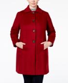 Anne Klein Plus Size Wool-cashmere Single-breasted Walker Coat, Only At Macy's