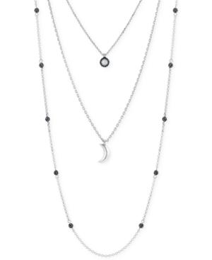Lucky Brand Silver-tone Layered Moon Pendant Necklace