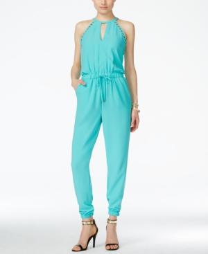 Marilyn Monroe Juniors' Embellished Halter Jumpsuit