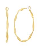 Catherine Malandrino Women's Polished Twisted Yellow Gold-tone Hoop Earrings