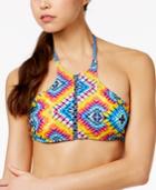 Jessica Simpson Surfside Reversible High-neck Halter Bikini Top Women's Swimsuit