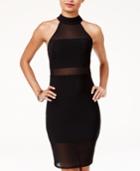 Material Girl Juniors' Illusion Mock-neck Bodycon Dress, Created For Macy's