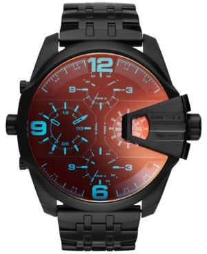 Diesel Men's Chronograph Uberchief Black Ion-plated Stainless Steel Bracelet Watch 55x62mm Dz7373