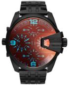 Diesel Men's Chronograph Uberchief Black Ion-plated Stainless Steel Bracelet Watch 55x62mm Dz7373