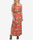 1.state Printed Off-the-shoulder Maxi Dress