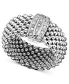 Sterling Silver Ring, Diamond Mesh (1/8 Ct. T.w.)