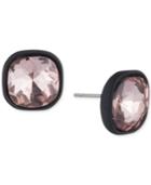 Dkny Hematite-tone Crystal Square Stud Earrings, Created For Macy's
