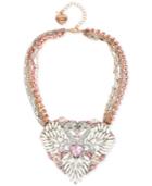 Betsey Johnson Silver-tone Crystal Swan Layer Drama Necklace