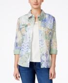 Alfred Dunner Layered Button-front Top