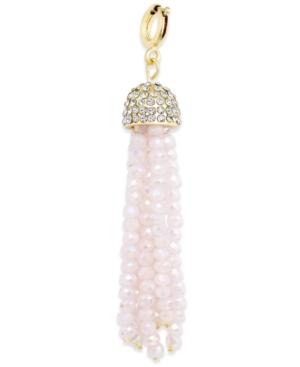 M. Haskell For Inc Gold-tone Blush Beaded And Pave Clip-on Pendant, Only At Macy's