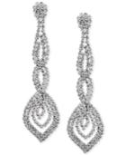 Say Yes To The Prom Silver-tone Crystal Linear Drop Earrings