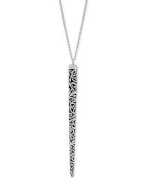 Lois Hill Scroll Spike 16 Pendant Necklace In Sterling Silver