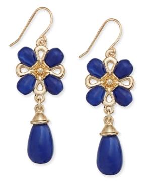 Charter Club Gold-tone Floral Stone Drop Earrings, Only At Macy's