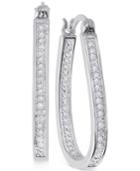 Victoria Townsend Rose-cut Diamond U-hoop Earrings (1/4 Ct. T.w.) In 18k Gold Over Sterling Silver Or Sterling Silver
