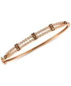 Le Vian Chocolatier Diamond Two-row Bangle Bracelet (1-1/10 Ct. T.w.) In 14k Rose Gold
