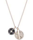 Dkny Gold-tone Triple Charm Crystal On The Go Pendant Necklace, 16 + 3 Extender, Created For Macy's