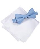 Alfani Men's Blue Bow Tie & Pocket Square Set, Created For Macy's